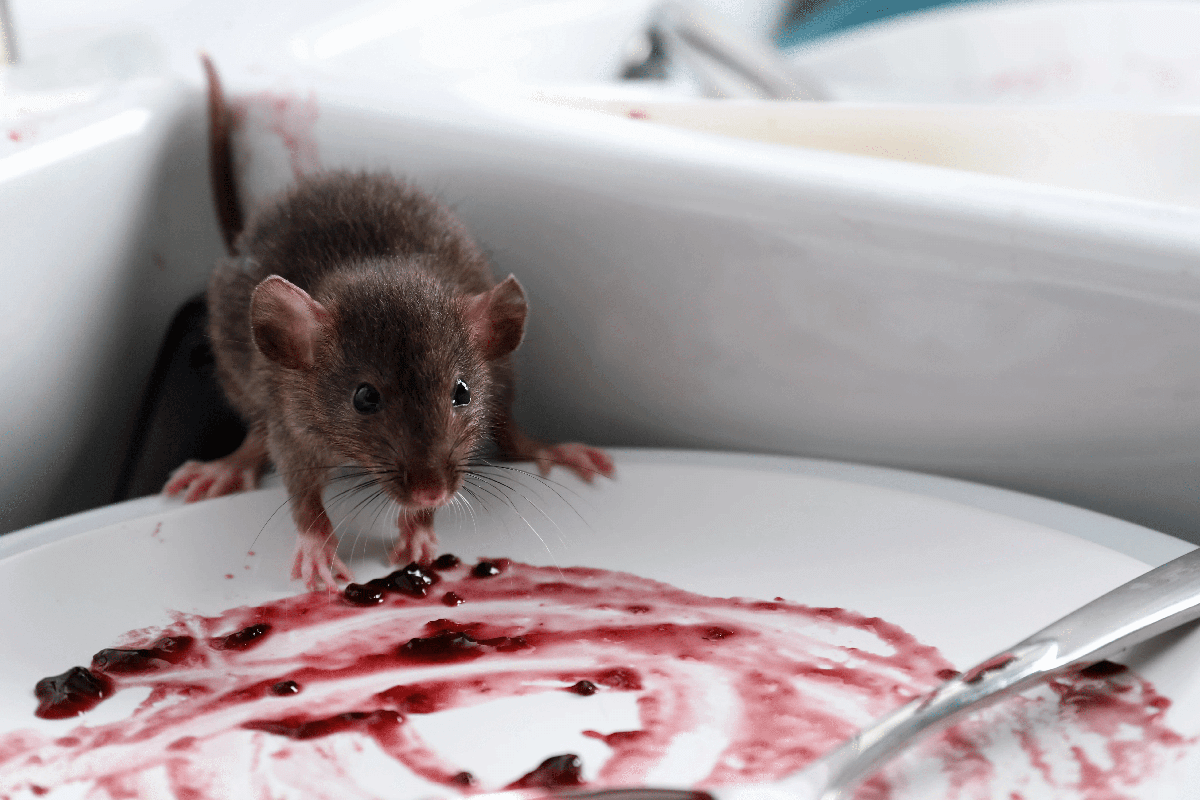 a mouse on top of a finished plate